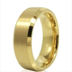 Men's Tungsten Gold Brushed Wedding Band 8mm Size 9 New